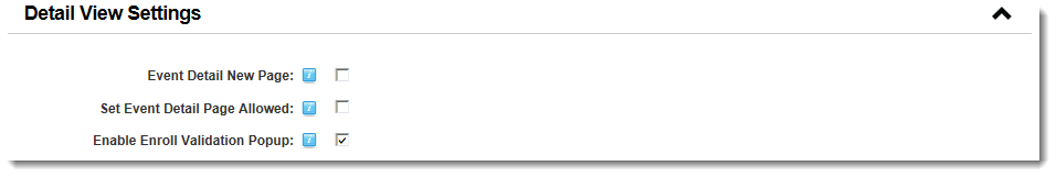Detail View Settings